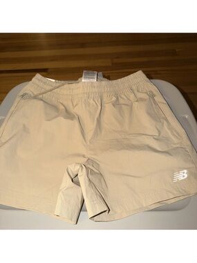 New Balance Khaki Drawstring Athletic Shorts